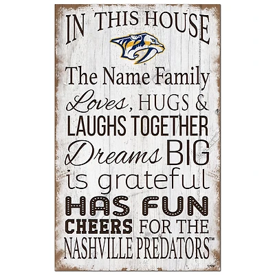Nashville Predators Personalized 11" x 19" In This House Sign