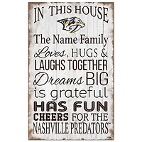 Nashville Predators Personalized 11" x 19" In This House Sign
