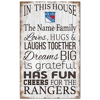 New York Rangers Personalized 11" x 19" In This House Sign