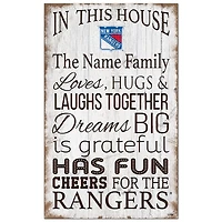 New York Rangers Personalized 11" x 19" In This House Sign
