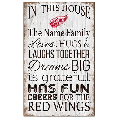 Detroit Red Wings Personalized 11" x 19" In This House Sign