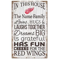 Detroit Red Wings Personalized 11" x 19" In This House Sign