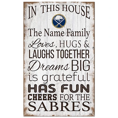 Buffalo Sabres Personalized 11" x 19" In This House Sign