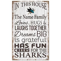 San Jose Sharks Personalized 11" x 19" In This House Sign