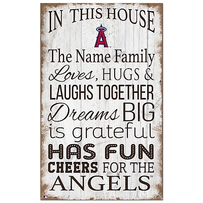 Los Angeles Angels Personalized 11" x 19" In This House Sign