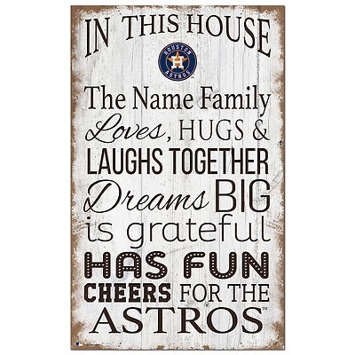 Houston Astros Personalized 11" x 19" In This House Sign