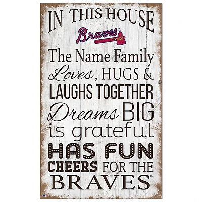 Atlanta Braves Personalized 11" x 19" In This House Sign