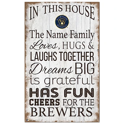 Milwaukee Brewers Personalized 11" x 19" In This House Sign