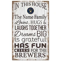 Milwaukee Brewers Personalized 11" x 19" In This House Sign
