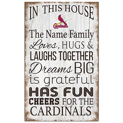 St. Louis Cardinals Personalized 11" x 19" In This House Sign