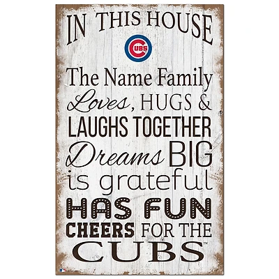 Chicago Cubs Personalized 11" x 19" In This House Sign