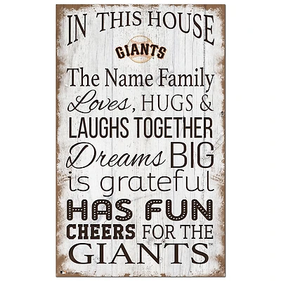 San Francisco Giants Personalized 11" x 19" In This House Sign