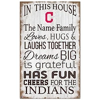 Cleveland Indians Personalized 11" x 19" In This House Sign