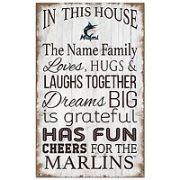 Miami Marlins Personalized 11" x 19" In This House Sign