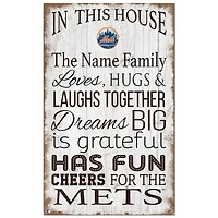 New York Mets Personalized 11" x 19" In This House Sign