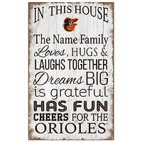 Baltimore Orioles Personalized 11" x 19" In This House Sign