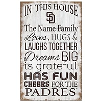 San Diego Padres Personalized 11" x 19" In This House Sign