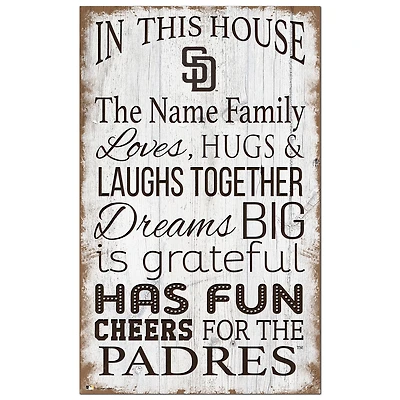 San Diego Padres Personalized 11" x 19" In This House Sign