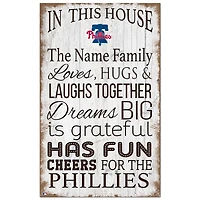 Philadelphia Phillies Personalized 11" x 19" In This House Sign