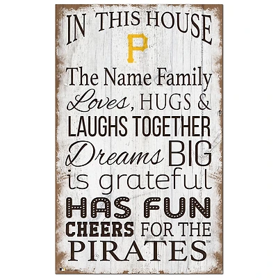 Pittsburgh Pirates Personalized 11" x 19" In This House Sign