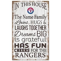 Texas Rangers Personalized 11" x 19" In This House Sign