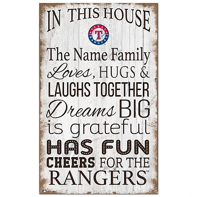Texas Rangers Personalized 11" x 19" In This House Sign
