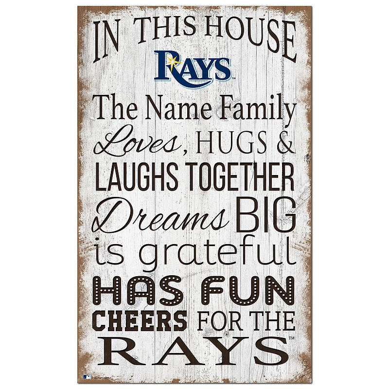 Tampa Bay Rays Personalized 11" x 19" In This House Sign