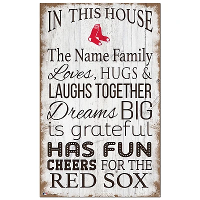 Boston Red Sox Personalized 11" x 19" In This House Sign