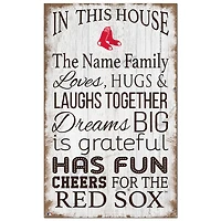 Boston Red Sox Personalized 11" x 19" In This House Sign
