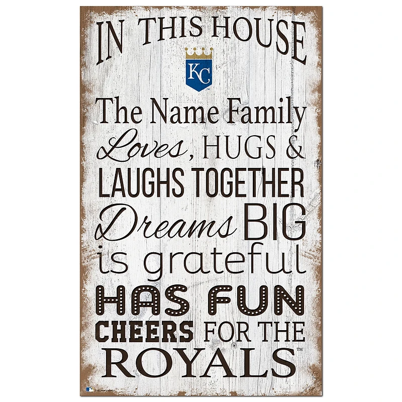 Kansas City Royals Personalized 11" x 19" In This House Sign