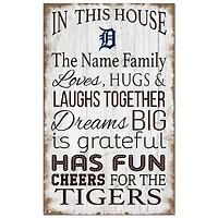Detroit Tigers Personalized 11" x 19" In This House Sign