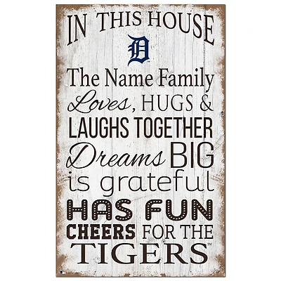 Detroit Tigers Personalized 11" x 19" In This House Sign