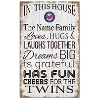 Minnesota Twins Personalized 11" x 19" In This House Sign