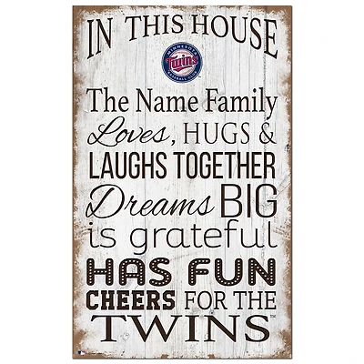 Minnesota Twins Personalized 11" x 19" In This House Sign