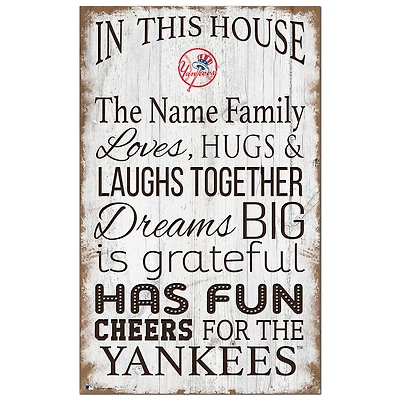 New York Yankees Personalized 11" x 19" In This House Sign
