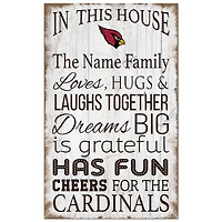 Arizona Cardinals Personalized 11" x 19" In This House Sign