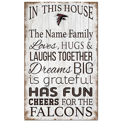 Atlanta Falcons Personalized 11" x 19" In This House Sign