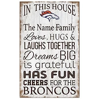 Denver Broncos Personalized 11" x 19" In This House Sign