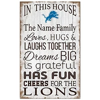 Detroit Lions Personalized 11" x 19" In This House Sign