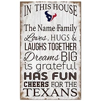 Houston Texans Personalized 11" x 19" In This House Sign