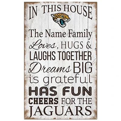 Jacksonville Jaguars Personalized 11" x 19" In This House Sign