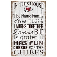 Kansas City Chiefs Personalized 11" x 19" In This House Sign