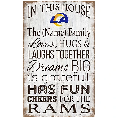 Los Angeles Rams Personalized 11" x 19" In This House Sign