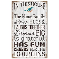 Miami Dolphins Personalized 11" x 19" In This House Sign