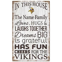 Minnesota Vikings Personalized 11" x 19" In This House Sign