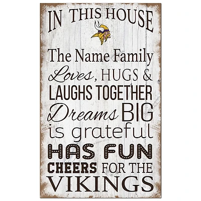 Minnesota Vikings Personalized 11" x 19" In This House Sign