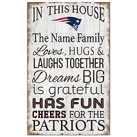 New England Patriots Personalized 11" x 19" In This House Sign