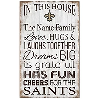 New Orleans Saints Personalized 11" x 19" In This House Sign