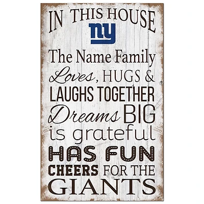 New York Giants Personalized 11" x 19" In This House Sign