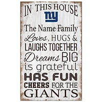 New York Giants Personalized 11" x 19" In This House Sign